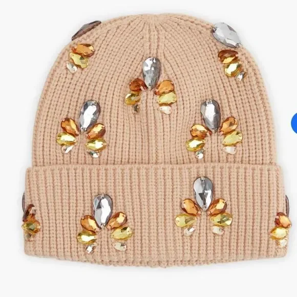 ? Lele Sadoughi Khaki Rio Beanie Lele Sadoughi Black Steelers Hand-Knit Brimmed Merino Wool  main image 2